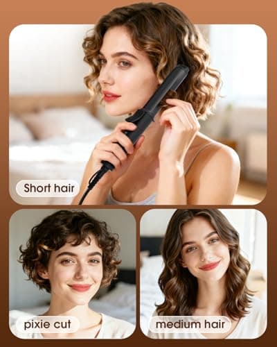 Mini Curling Iron 1inch,320-360-400°F Temperature, 100~240V Dual Voltage Travel Compact Curling Iron,30S Heat-Up, Portable Hair Styling Tool, Heat-Resistant Protective Cover,Short Hair 6