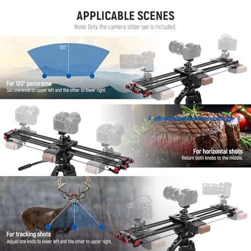 NEEWER 31.5"/80cm Motorized Camera Slider, DSLR Carbon Fiber Dolly Rail Slider with App Control, 4400mAh F750 Battery for Time Lapse Photography, Supports Video Mode, NOT Include Charger, ER1 6