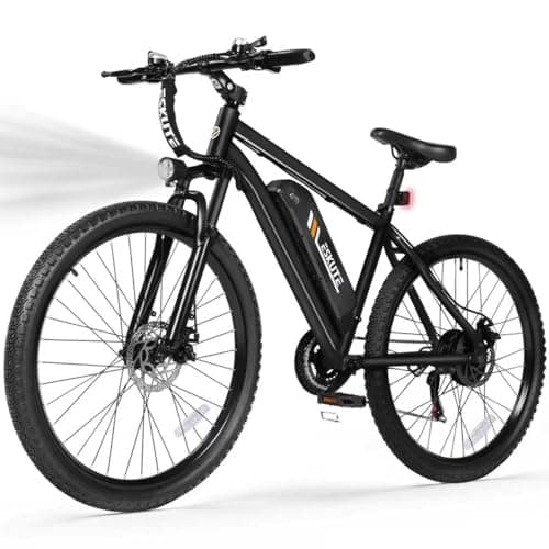 ESKUTE M200 Electric Bike for Adults – 27.5" Mountain E-Bike, 21-Speed, 1200W Peak Brushless Motor 28MPH, 48V 10.4Ah Removable Battery, Up to 55 Miles Range, Step Over Commuter E-MTB, Racer Black