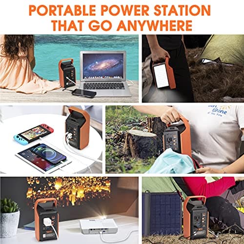 Takki Portable Camping Power with Lantern, 22500mAh Solar Generator with Peak 120W/110V AC Outlet USB Port, Laptop Charger for Camping Home Emergency 7