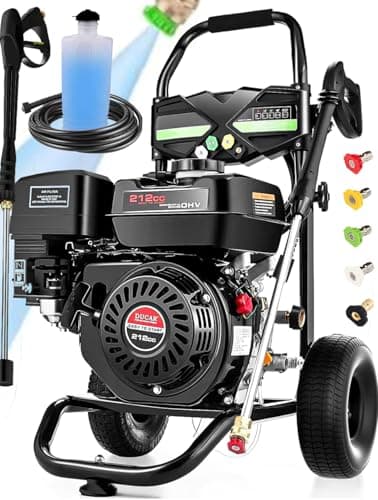 4200PSI Gas Pressure Washer 4.0GPM Gas Power Washer 212CC Gas Powered Washing Machine Commercial High Pressure Washer with 25ft Hose&5 Nozzles for Patio Garden Yard Vehicle,EPA/CARB/ETL
