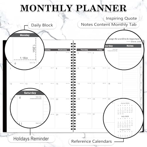 2026-2028 Monthly Planner - Monthly Planner from July 2026 to June 2028, 2026-2028 Planners 8.5'' x 11'', 24 Tabs, Inner Pocket 4