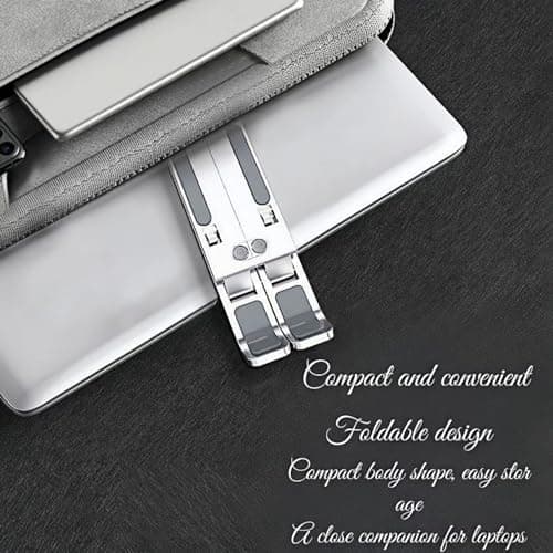 kpxidong Aluminum Alloy Laptop Senior - Upgraded Design+7 Angles Adjustable Aluminum Ergonomic Foldable Portable Desktop Holder Apply HP, Dell9-17” Laptops,Laptop Riser Laptop Accessories（Silvery） 7