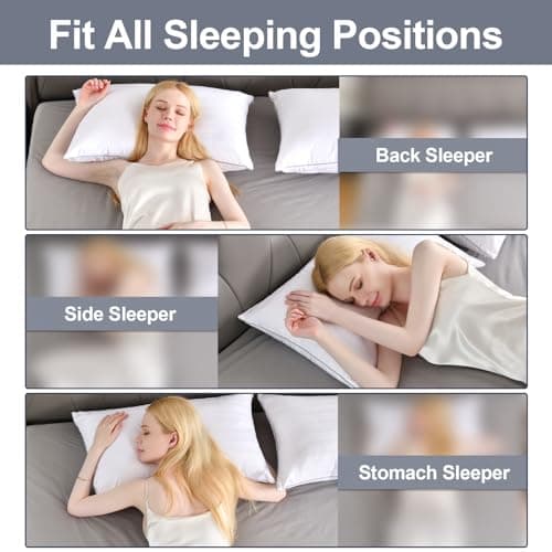 Cosmoluxe Hotel Collection Pillows Queen Size Set of 2, Soft Down Alternative Pillows 2 Pack for Back and Side Sleepers, 20 x 28 Inches 5