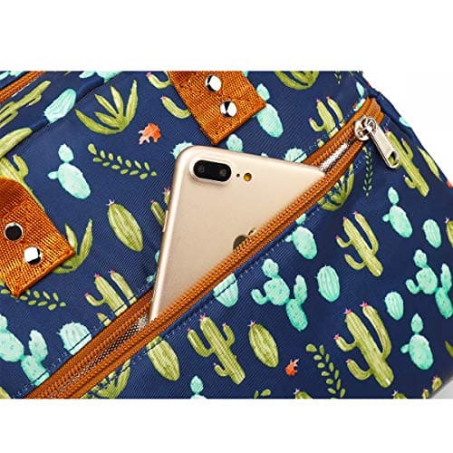 FlowFly Insulated Lunch Bag With Shoulder Strap for Women, Men, and Kids, Large and Reusable, Handle, Freezable Work and School Travel Tote and Meal Prep Organizer,Cactus 8