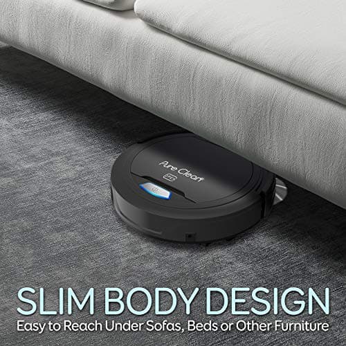 SereneLife Pure Clean Robot Vacuum Cleaner - Upgraded Lithium Battery 90 Min Run Time - Automatic Bot Self Detects Stairs Pet Hair Allergies Friendly Robotic Home Cleaning for Carpet Hardwood Floor 8