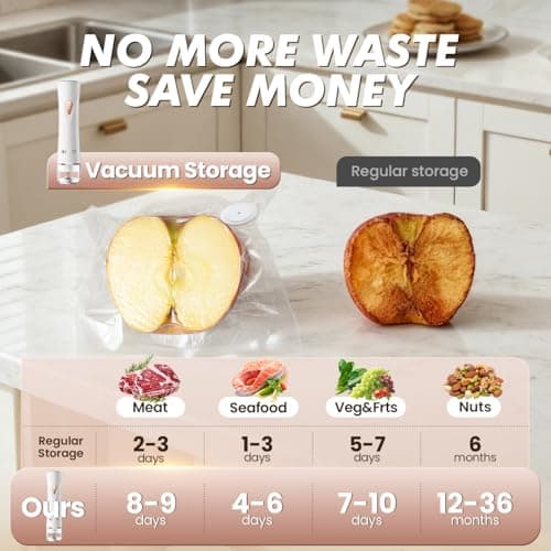 Compact Vacuum Sealer for Food Sealer: Handheld Portable Vacuum Sealer Machine for Food Storage, Rechargeable Food Vacuum Sealing for Kitchen Travel Fridge Meal Prep, Gifts for Mom, Wife, Chef & Home 5