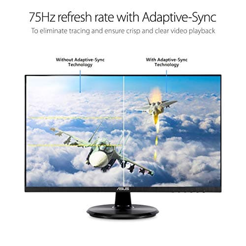 ASUS 24-Inch Desktop Monitor - 1080P Full HD, 75Hz, IPS, Adaptive-Sync/FreeSync, Eye Care, HDMI DisplayPort VGA, Frameless, VESA Wall Mountable - VA24DQ 5