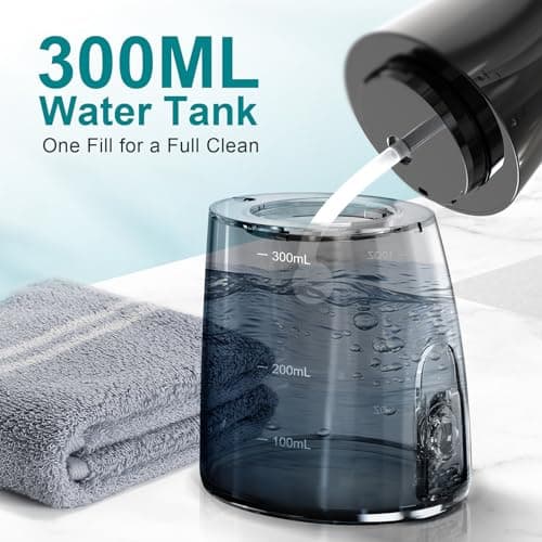 Cordless Water Flosser for Teeth & Gums – Nicefeel 300ml Portable Oral Irrigator, 3 Modes, Fast Charge, IPX7 Waterproof – Home & Travel Dental Care, Tonsil Stones Cleaner 5