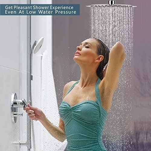 Voolan Rain Shower Head, High Flow Large Rainfall Showerhead Made of All Metal Stainless Steel, Waterfall Body Covering, Universal Wall and Ceiling Mount (12 Inch, Chrome) 7