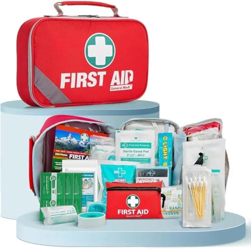 General Medi 2-in-1 First Aid Kit (215 Piece Set) + 43 Piece Mini First Aid Kit -Includes Ice(Cold) Pack, Moleskin Pad and Emergency Blanket for Travel, Home, Office, Car, Workplace 9