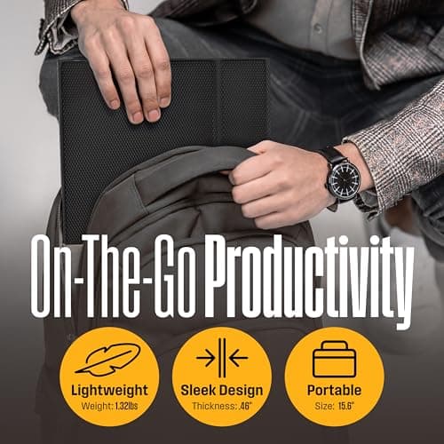 Westinghouse 15.6 Inch Portable Monitor for Laptop & Travel, 1080p, 60Hz, IPS Display, Full HD Screen with Magnetic Protective Cover, Built in Speakers, 1x Mini HDMI, 1x USB Type-C 3