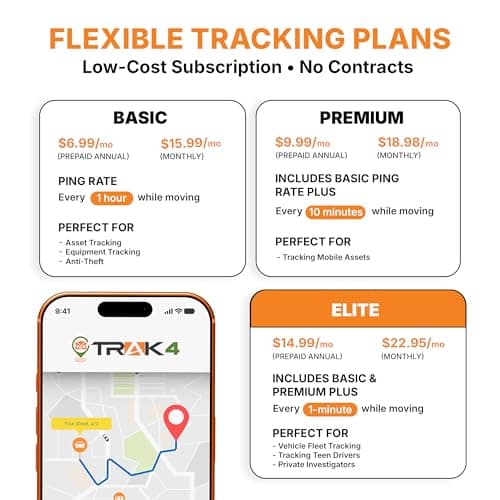 Trak-4 GPS Tracker for Vehicles, Assets, Equipment. Long Battery Life, Waterproof, Global Tracking. Low-Cost Subscription Required. 9