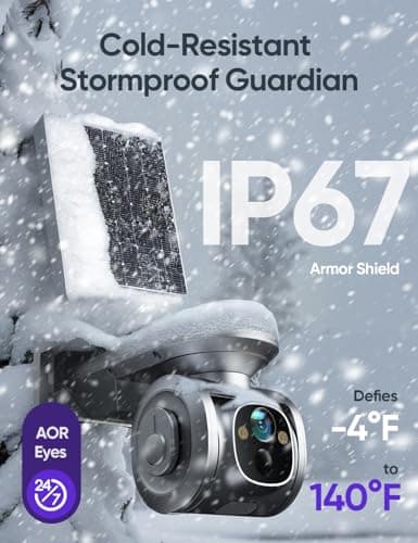 CINMOORE 24/7 Recording 4G LTE Cellular Security Camera Outdoor, No WiFi Needed, PTZ Free AI Tracking, 2.5K Solar Powered Surveillance Camera, Color Night Vision, SIM/64GB SD Card 5