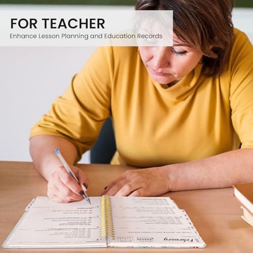 Taja Academic Planner for July 2025-June 2026, Year/Monthly/Weekly Calendar, Hardcover, Teacher Student Planning Agenda Book with Tabs, Perfect for School & Office Supplies, 6.3" x 8.5", Wildflower 7