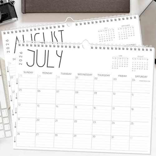 GuassLee Wall Calendar 2026-2027, 24-Month Wall Calendar Runs from January 2026 until December 2027,14" X 11" Hanging Monthly Planner with Thick Paper, Ruled Blocks for Home School Office Organizing 8