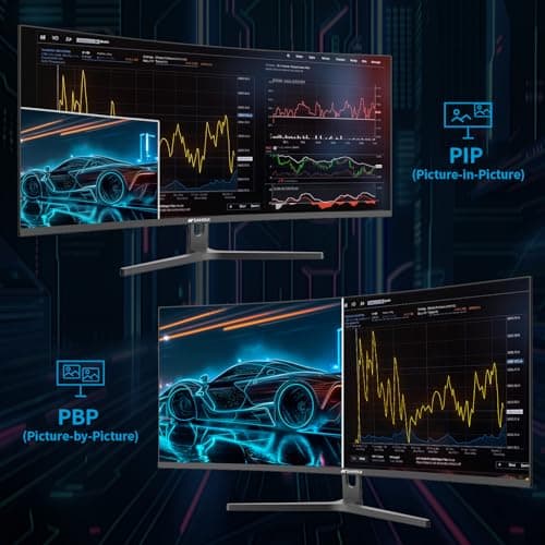 SANSUI 34-Inch Curved Gaming Monitor UWQHD 3440 x 1440 Up to 165Hz Curved 1500R - PIP/PBP, 1ms(MPRT), HDR, 300nits, sRGB 125%, DCI-P3 95%,FreeSync,HDMIx2,DP1.4x2 (DP Cable Included) 6