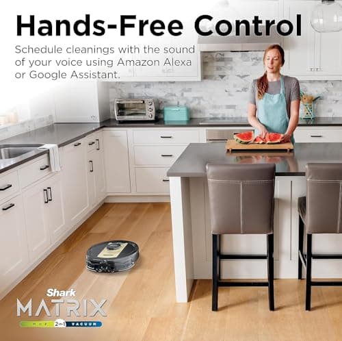 SHARK Shark RV2410WD IQ 2-in-1 Robot Vacuum & Mop with Matrix Clean & Sonic Mopping, Perfect for Pet Hair, Carpets, Hard Floors, Compatible with Alexa, Black/Gold, No Self-Empty Base (Renewed) 9