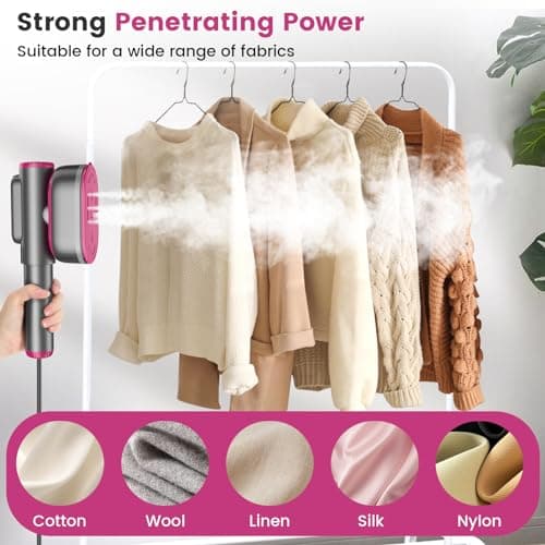 Handheld Portable Steamer for Clothes - LCD Display, Dual Function Wet/Dry Iron, 15s Heat-up, Rotatable Head - Home Travel Use clothes steamer 5