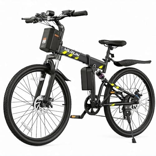 VARUN Folding Electric Bike - Peak 750W Motor Ebike for Adults, Mountain E Bicycles with 48V Long Range Battery, Up to 20+MPH 50 Miles, 7-Speed Gears & Dual Hydraulic Suspension