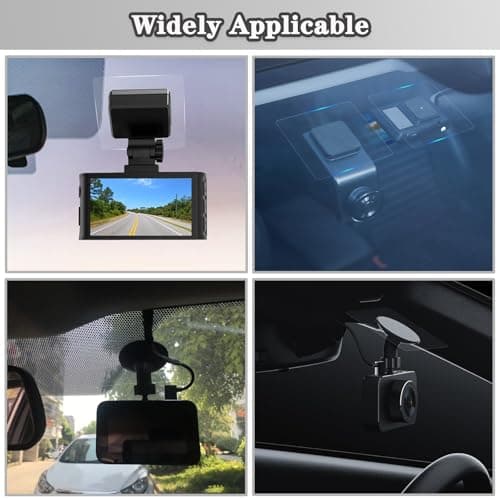 Electrostatic Film for Dash Cam, Sticker Shield for Windshields Double-Sided Adhesive Pad Electrostatic Stickers for Dash Cam Adhesive Clear Static Cling Films for Suction Cup Mounting 5