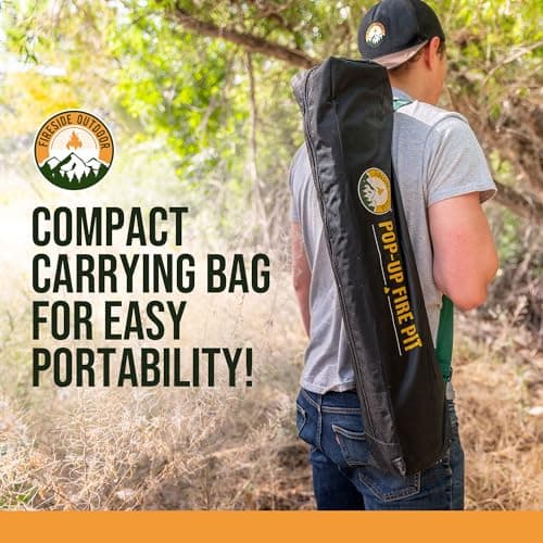 Fireside Outdoor Portable Fire Pit for Camping Fire Pit 24 Inch - Collapsible Pop Up Firepits for Outside, Portable Campfire Pits, Small Firepit for Outside, Weighs 7 lbs, Heat Shield NOT Included 6