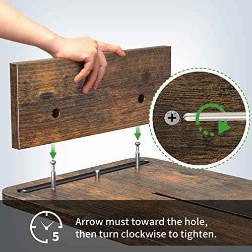 Zimilar Dual Monitor Stand Riser, Monitor Stand with Adjustable Length and Angle, Wood Monitor stand for desk, Monitor Riser for 2 monitors with Storage Space(Rust Brown Large) 7