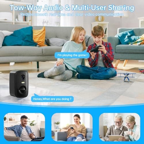 Security Cameras Wireless Outdoor,2.4G WiFi Security Camera Outdoor 2K Battery Powered Cameras for Home Security,AI Motion Detection,Color Night Vision,2-Way Talk,Waterproof,Cloud/TF Storage 8
