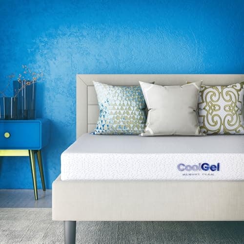 Cool Gel 6 Inch Twin Size Mattresses Memory Foam Medium Firm, Twin Memory Foam Mattress Cooling, Made in the USA, 6" Depth with Pressure Relief, CertiPUR-US Certified No Fiberglass, CoolGel Bed