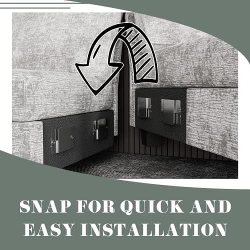 Furniwell Convertible Sectional Sofa Couch, 4 Seat Sofa Set for Living Room U-Shaped Modern Fabric Modular Sofa Sleeper with Double Chaise & Memory Foam (Fabric, Grey) 5