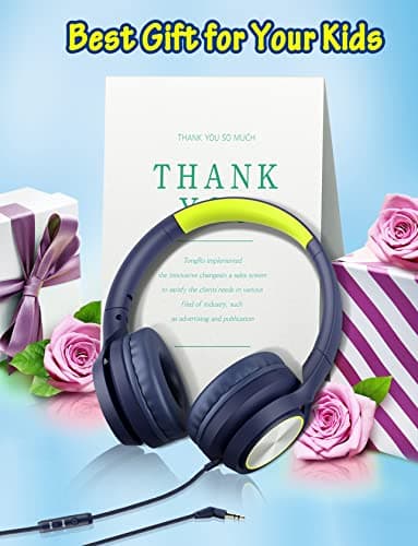 Kids Headphones with Cord , Wired Over Ear Headsets with Microphone Limited Volume 85dB/ 94dB, Portable Wired Headphones for Kids Boys Girls Teens Children Online School/Travel/iPad/Tablet/Cellphone 7