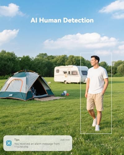 COCOCAM 4G Portable Magnetic Cellular Security Camera Wireless,2K Indoor/Outdoor Camera for RV/Camping/Travel, 300°Pan,10000Ahm Battery, PIR&AI Human Detection,IP66, Built-in SIM Card (NO WiFi) 7