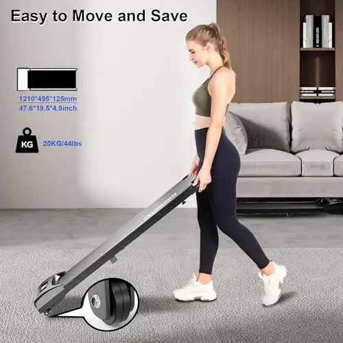 Under Desk Treadmill, Mini Walking Pad with Remote Control & LED Display, Compact Walking Pad with 265 lbs Weight Capacity, Mini Portable Treadmill, for Apartment & Home 5