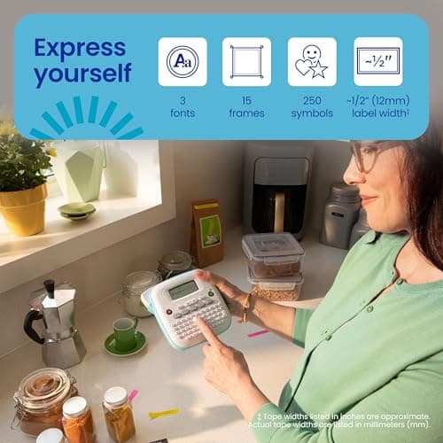 Brother P-Touch PT-N20 Personal Desktop Label Maker, Portable, Handheld and Prints, P-Touch Btag ~½” (12mm) Wide Color Personalized Label Tapes 5