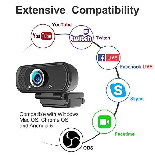 Hrayzan 1080p Webcam with Microphone, USB PC Camera 110-Degree Wide Angle Webcam with Tripod/Privacy Cover,Plug and Play Web Camera for Desktop Computer Laptop mac Video Conferencing Streaming 6