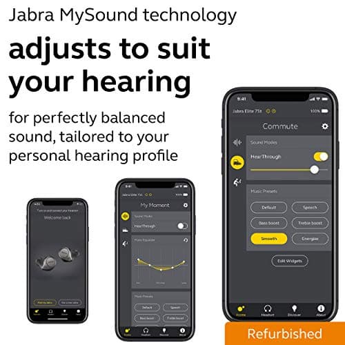 Jabra Elite 75t Titanium Black Voice Assistant Enabled True Wireless Earbuds with Charging Case (Renewed) 5