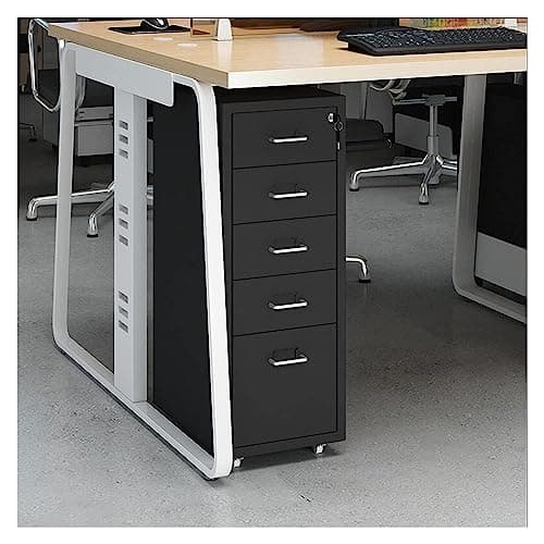 TUBBEK File Cabinet Slim with Lock, 5 Drawer Metal Mobile Filing Cabinet for Legal/Letter/A4 Size, Office Storage Cabinet File Organizer File Folders (Color : Dolphin Waves) 7