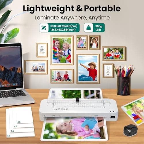 Laminator, A3 Laminator Machine with Built-in Trimmer, 70 Seconds Quick Warm-Up, Cold and Thermal Laminating with 50 Sheets, NTC Technology for Home Office School 7