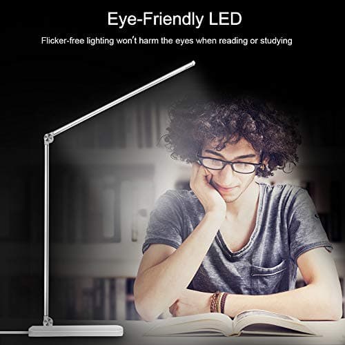 AFROG Multifunctional LED Desk Lamp with USB Charging Port, 5 Lighting Modes,5 Brightness Levels, Sensitive Control, 30/60 min Auto Timer, Eye-Caring Office Lamp，8W，5000K 5
