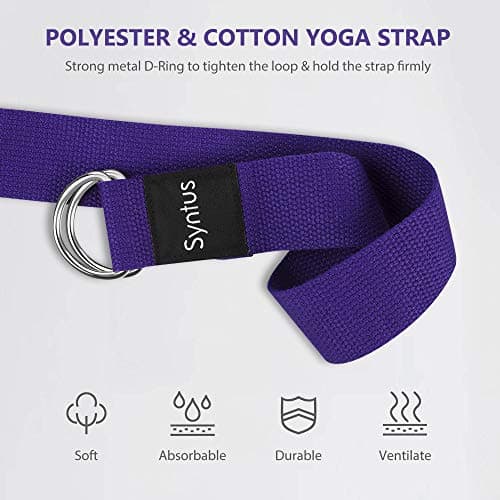 Syntus Yoga Block and Strap Set, 2 EVA Foam Soft Non-Slip Blocks 9×6×4 inches, 8FT Metal D-Ring Strap for Yoga, General Fitness, Pilates, Stretching and Toning 5