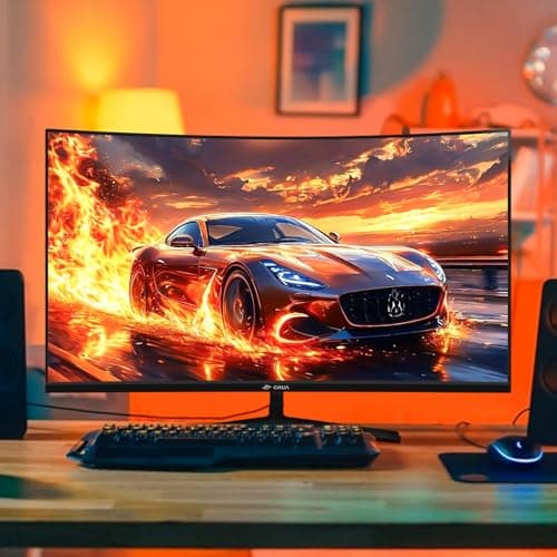 CRUA 24” 240Hz Gaming Monitor, Curved FHD 1920 x 1080P, Built-in Speakers, Support 120% sRGB, AMD FreeSync, Low Motion Blur, Wall Mount Installs Compatible, for Office and Games(HDMI 2.0&DP 1.4)–Black 7