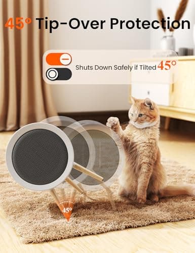 Gaiatop Portable Space Heater for Indoor Use, 1000W/600W Small Electric Desk Heater for Bedroom or Office, 2s PTC Ceramic Heating, Overheat & Tip-Over Protection, Cute Gifts for Women Men, White 6