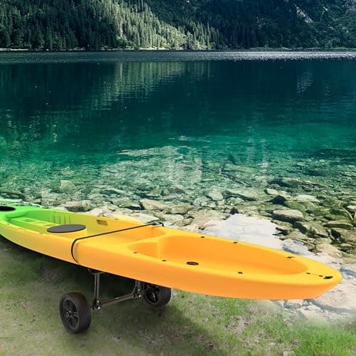 Quick-Detachable Aluminum Sit on Top Kayak Cart, Width Adjustable Canoe Trolley with Widebody No-Flat Tires, Strong Load Capacity, Suitable for Kinds of Kayaks and Canoe with Plug Holes 6