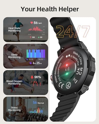 Parsonver Smart Watch, Alexa Built-in, GPS, Bluetooth Call & Text, 30M Water-Resistant 100+ Sport Modes, 1.38" HD Rugged Outdoor Fitness Tracker for Men, SpO2 Heart Rate Sleep Tracker for Android iOS 5