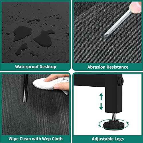 YITAHOME Dresser with 5 Drawers - Fabric Storage Tower, Organizer Unit for Bedroom, Living Room, Closets - Sturdy Steel Frame, Wooden Top (Cool Black Wood Grain) 6