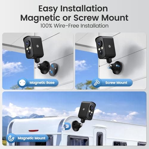Naseto Cellular Security Camera Wireless Outdoor, No WiFi Need, Battery & Solar Powered, Magnetic, Free Human Detection, Free 7-Day Cloud/SD, Night Vison, Siren, 2-Way, IP65 Talk, 2K 9