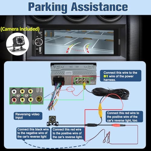Pyniro Universal Single Din Car Stereo with Wireless CarPlay & Android Auto, 6.36 Inch IPS Touch Screen Head Unit with Backup Camera/External Microphone, Car Radio Supports Bluetooth/SWC/FM/USB/TF 6