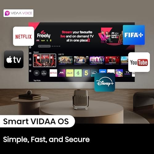 Hisense M2 Pro, Triple Laser Smart Portable Lifestyle Projector, 4K UHD, 65” – 200”, 1,300 Lumens, Dolby Vision,Optical Zoom, Intelligent Screen Adjustments, Vidaa OS, Netflix Included (2025 Model) 9