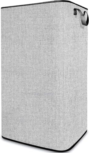 SNIGJAT Large Laundry Hamper, Tall Laundry Hamper with Sturdy Handles, Collapsible Dirty Clothes Basket for Bedroom, Rectangular Sturdy Large Clothes Basket for College, Dorm, Towels, Toys, 80 L