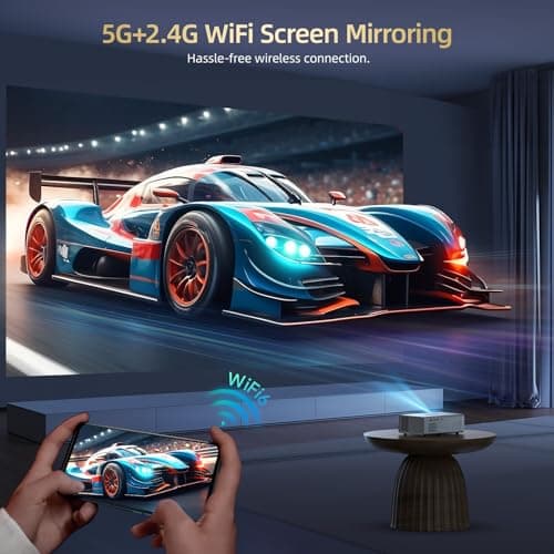 Compatible with Netflix Movie Projector with WiFi6 and Bluetooth5.3, Built-in App Store, Dolby Audio & Electric Focus & Auto Keystone, 4K Support High Brightness Outdoor Projectors, 1080P Proyector 5